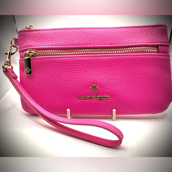 Nanette Lepore Handbags - Nanette Lepore Pink Pebbled Clutch Wristlet, Never Used